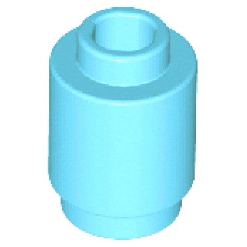 Steen, Rond 1x1 met open nop Medium Azure